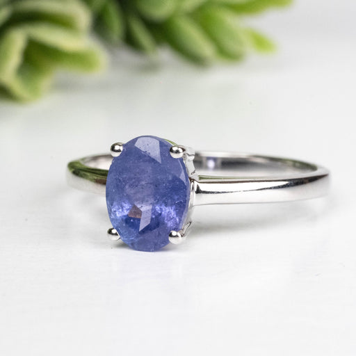 Tanzanite Ring 8x6mm Size 8 .925 Silver - InnerVision Crystals