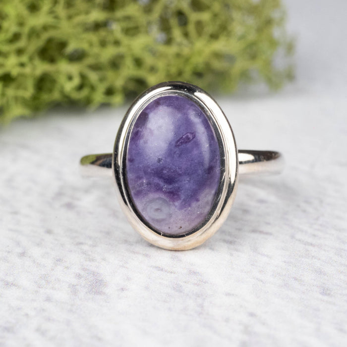 Tiffany Stone Ring 12x9mm Size 6 .925 Silver - InnerVision Crystals