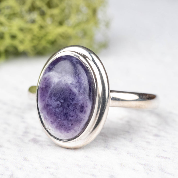 Tiffany Stone Ring 12x9mm Size 8 .925 Silver - InnerVision Crystals