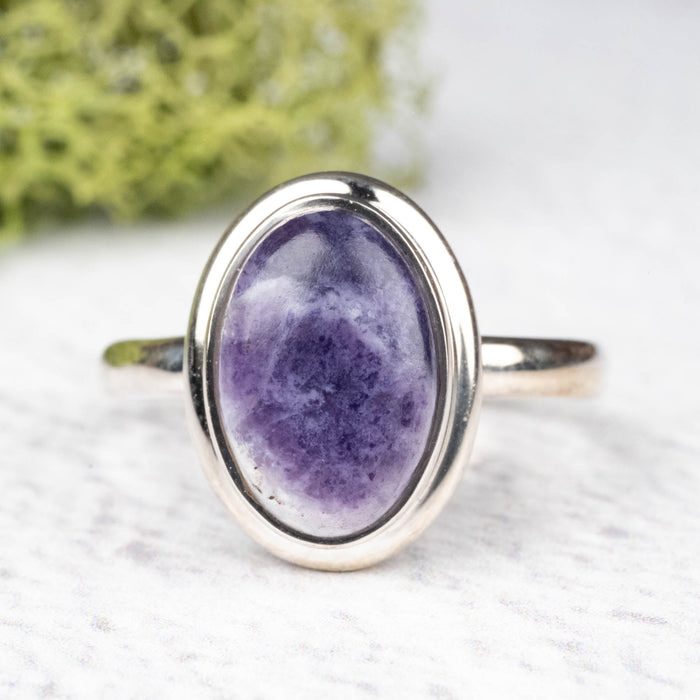 Tiffany Stone Ring 12x9mm Size 8 .925 Silver - InnerVision Crystals