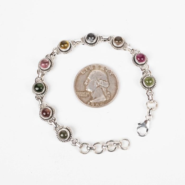 Tourmaline Bracelet 6mm 7" .925 Silver - InnerVision Crystals
