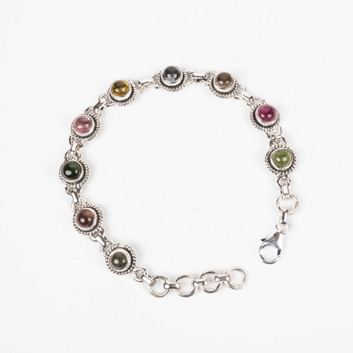 Tourmaline Bracelet 6mm 7" .925 Silver - InnerVision Crystals