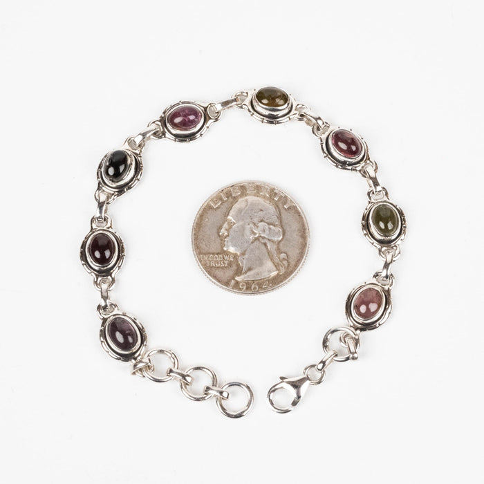 Tourmaline Bracelet 8x6mm 7" .925 Silver - InnerVision Crystals