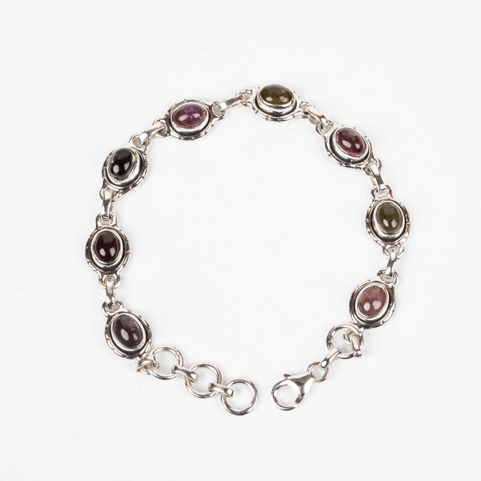 Tourmaline Bracelet 8x6mm 7" .925 Silver - InnerVision Crystals