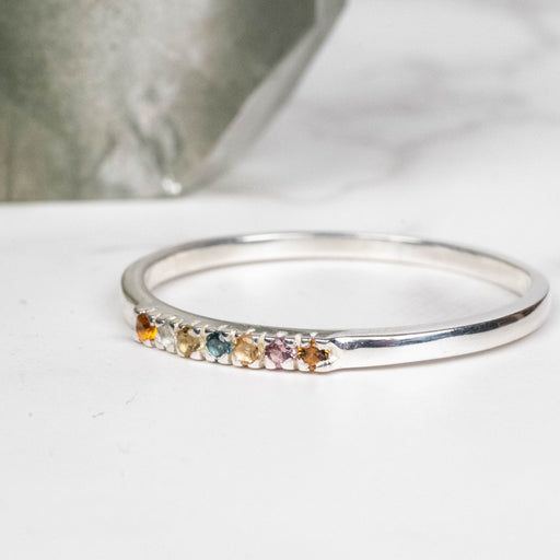 Tourmaline Ring 1mm Multi Stone Size 10 - InnerVision Crystals