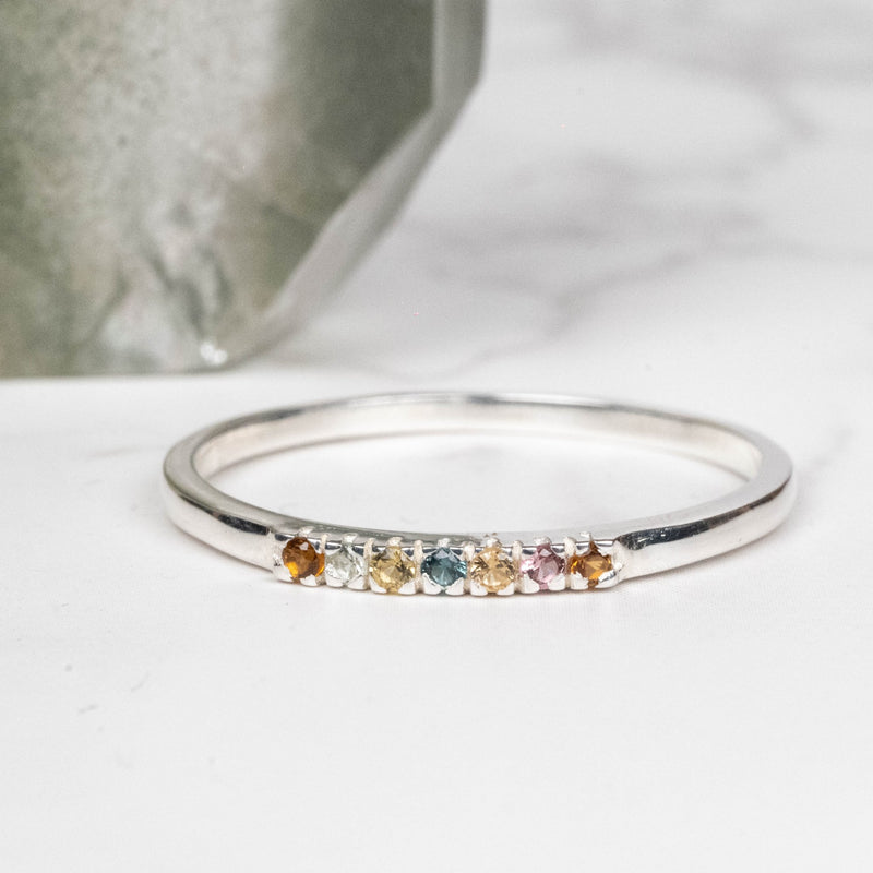 Tourmaline Ring 1mm Multi Stone Size 10 - InnerVision Crystals