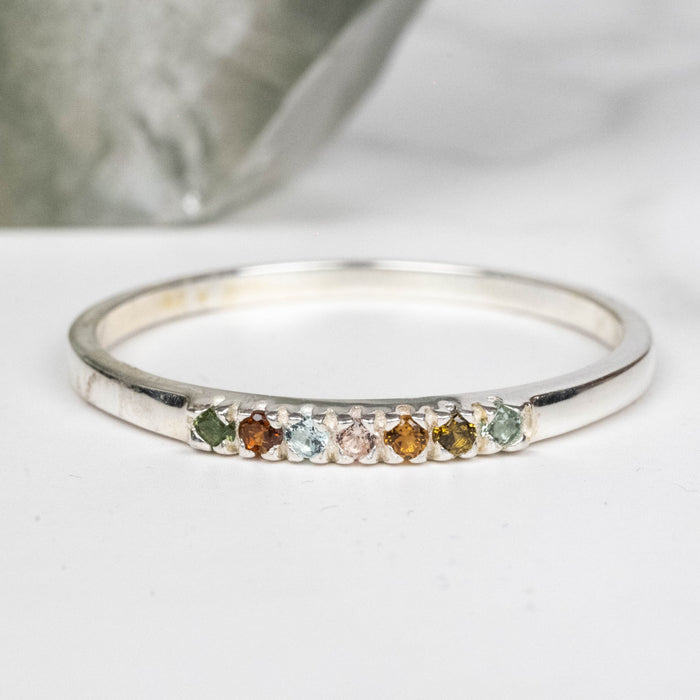 Tourmaline Ring 1mm Multi Stone Size 9 - InnerVision Crystals