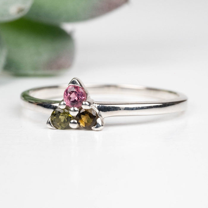 Tourmaline Ring 2.75mm Size 10 .925 Silver - InnerVision Crystals