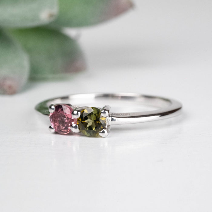 Tourmaline Ring 3.5mm Size 6 .925 Silver - InnerVision Crystals