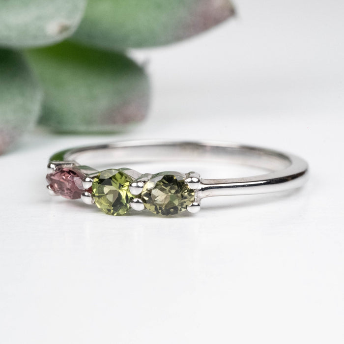 Tourmaline Ring 3mm - 4mm Size 9 .925 Silver - InnerVision Crystals