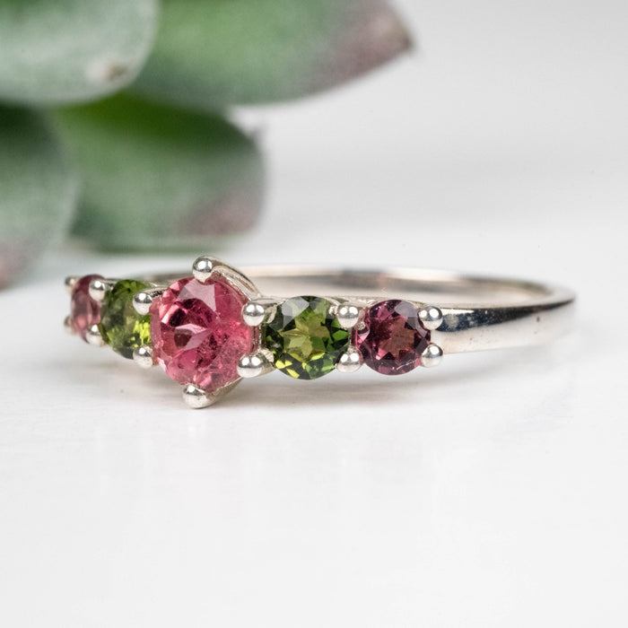 Tourmaline Ring 3mm - 5mm Size 10 .925 Silver - InnerVision Crystals