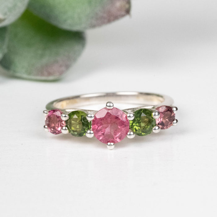 Tourmaline Ring 3mm - 5mm Size 5 .925 Silver - InnerVision Crystals
