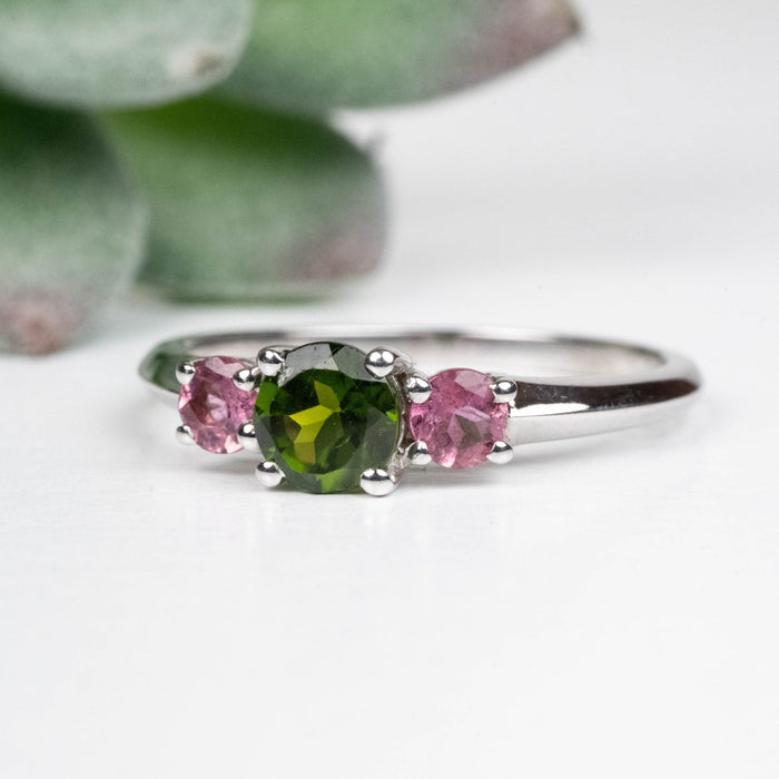 Tourmaline Ring 3mm - 5mm Size 8 .925 Silver - InnerVision Crystals