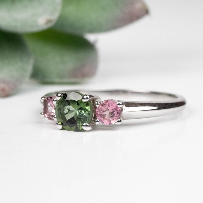 Tourmaline Ring 3mm - 5mm Size 8 .925 Silver - InnerVision Crystals