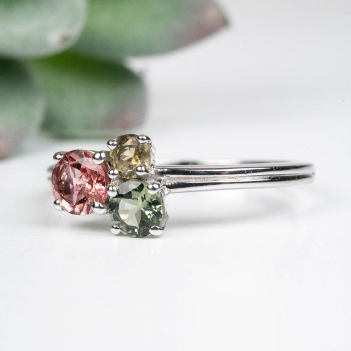 Tourmaline Ring 3mm - 5mm Size 9 .925 Silver - InnerVision Crystals
