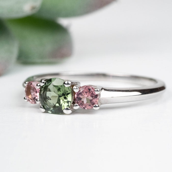 Tourmaline Ring 3mm - 5mm Size 9 .925 Silver - InnerVision Crystals
