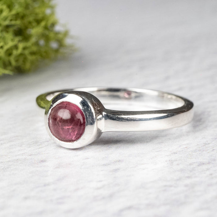 Tourmaline Ring 4mm Size 6 .925 Silver - InnerVision Crystals