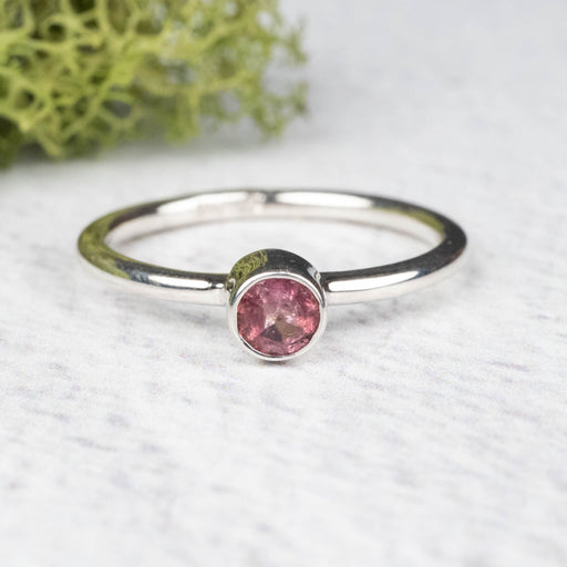 Tourmaline Ring 4mm Size 7 .925 Silver - InnerVision Crystals