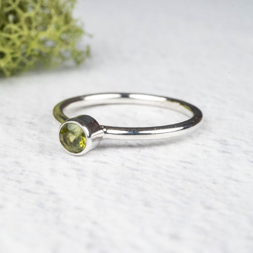 Tourmaline Ring 4mm Size 8 .925 Silver - InnerVision Crystals