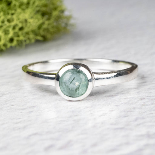 Tourmaline Ring 5mm Size 9 .925 Silver - InnerVision Crystals