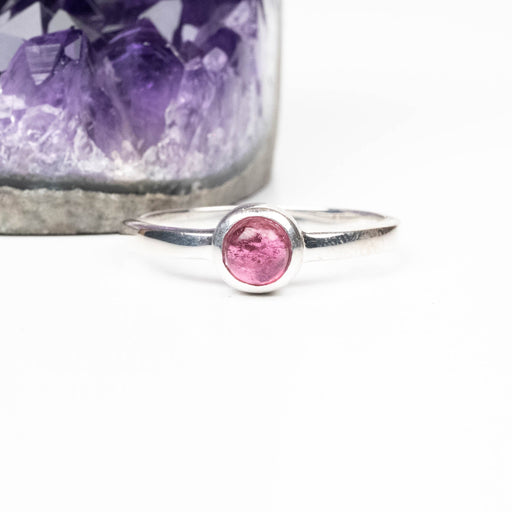 Tourmaline Ring 5mm Size 9 .925 Silver - InnerVision Crystals