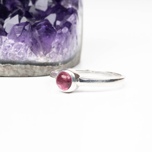 Tourmaline Ring 5mm Size 9 .925 Silver - InnerVision Crystals