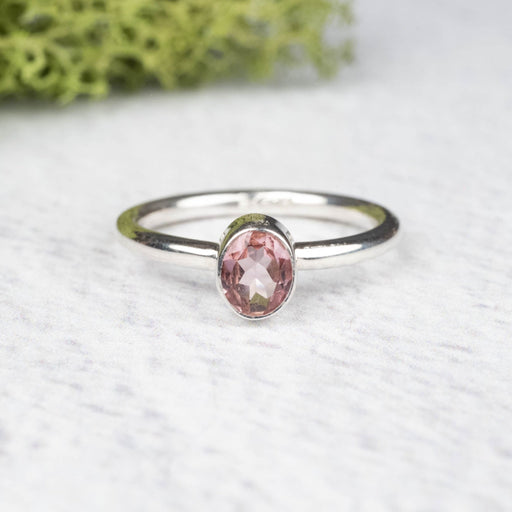 Tourmaline Ring 5x4mm Size 4 .925 Silver - InnerVision Crystals