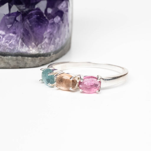 Tourmaline Ring 6x4mm Size 10 .925 Silver - InnerVision Crystals