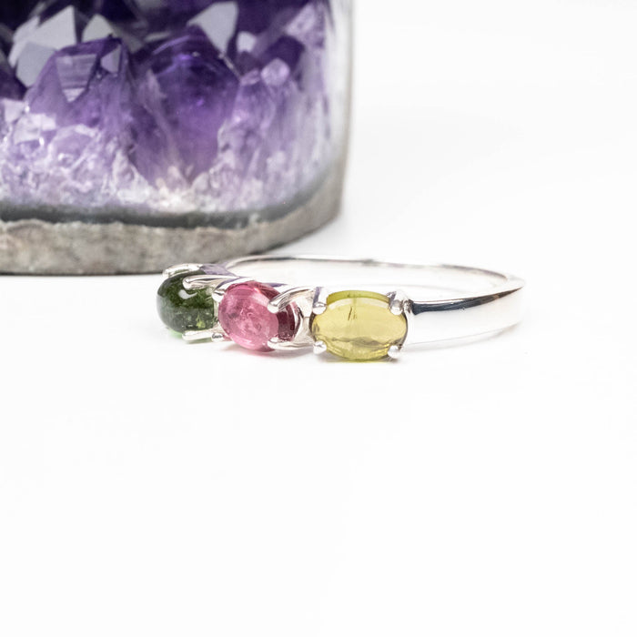 Tourmaline Ring 6x4mm Size 8 .925 Silver - InnerVision Crystals