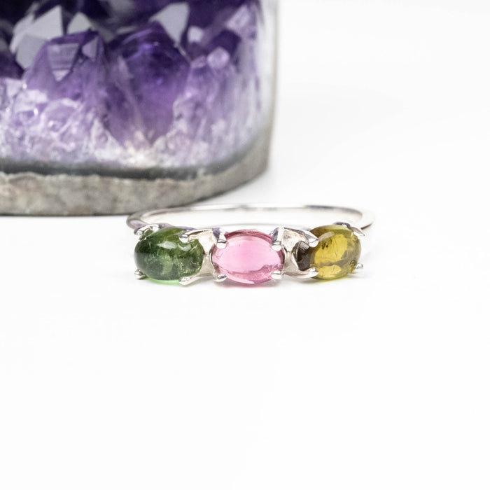 Tourmaline Ring 6x4mm Size 8 .925 Silver - InnerVision Crystals