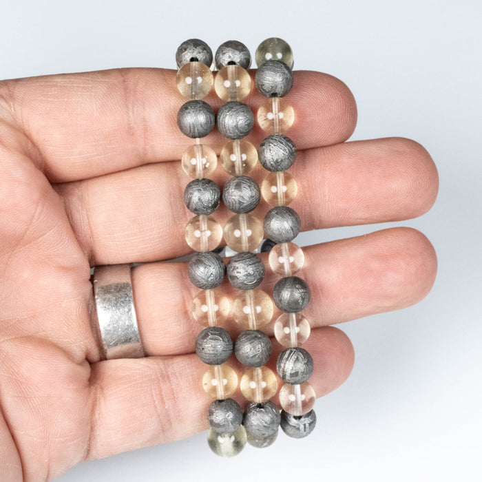 Aletai Meteorite + Libyan Desert Glass Bead Bracelet