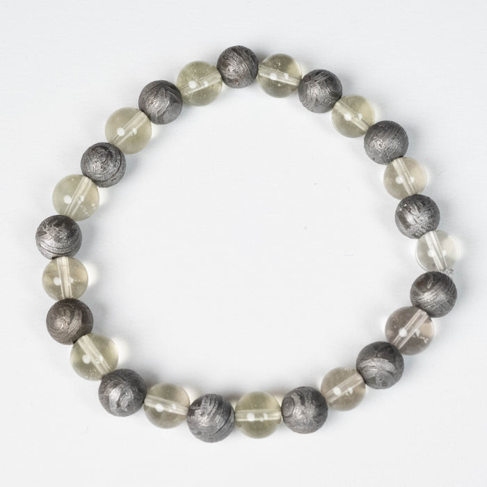 Aletai Meteorite + Libyan Desert Glass Bead Bracelet