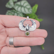 Scarab Pendant | Moldavite Gemstone .925 Silver - InnerVision Crystals