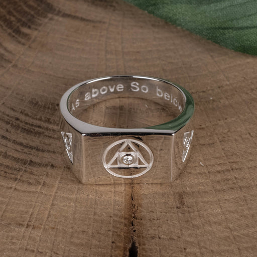 Alchemy Ring with VVS Diamonds .925 Silver Ltd Edition COMING SOON! - InnerVision Crystals