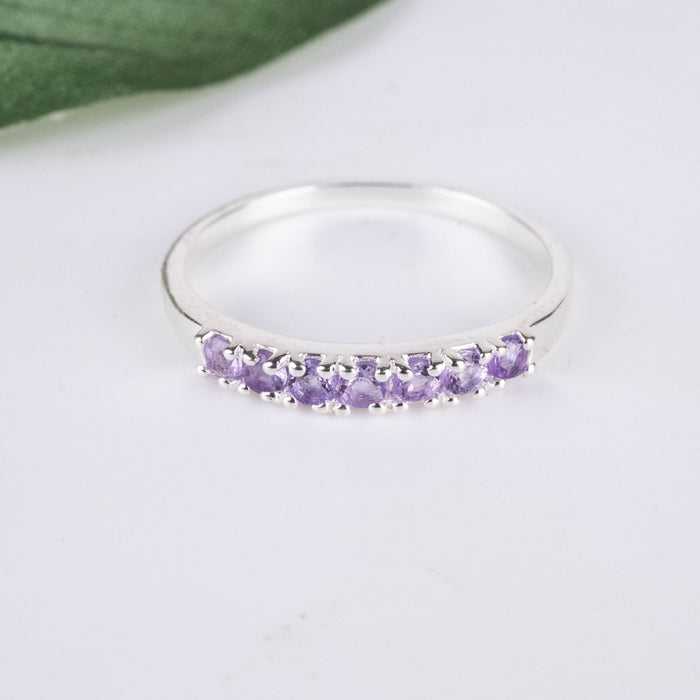 Amethyst Ring 1.5mm Size 6 - InnerVision Crystals
