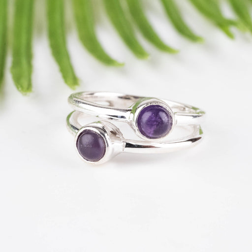 Amethyst Ring 4mm Size 4 - InnerVision Crystals