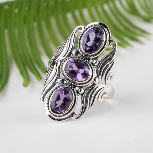Amethyst Ring 7x5mm Size 9 - InnerVision Crystals