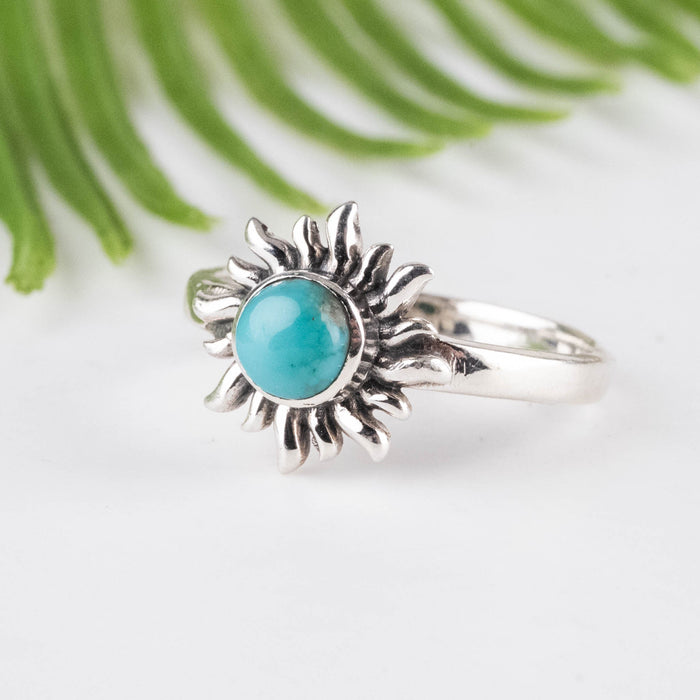 Arizona Turquoise Ring 5mm Size 7.5 - InnerVision Crystals