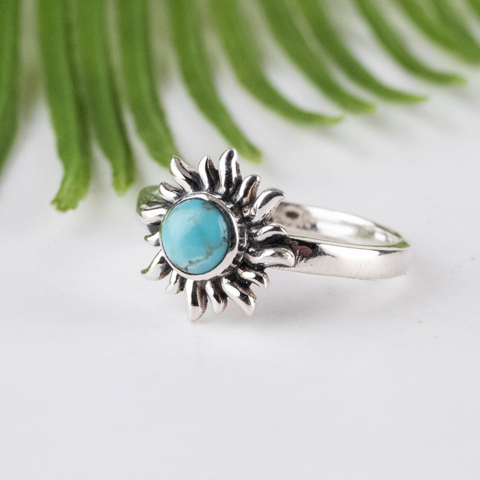 Arizona Turquoise Ring 5mm Size 8 - InnerVision Crystals
