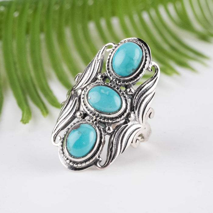 Arizona Turquoise Ring 7x5mm Size 7.5 - InnerVision Crystals