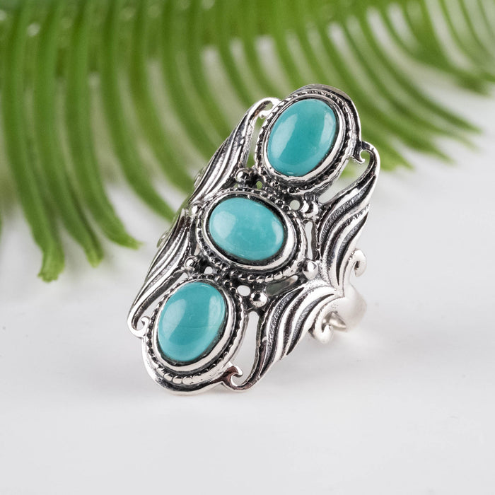 Arizona Turquoise Ring 7x5mm Size 7.5 - InnerVision Crystals