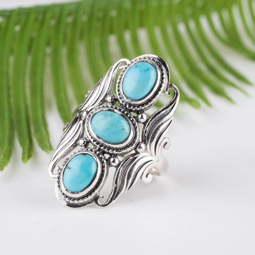 Arizona Turquoise Ring 7x5mm Size 8 - InnerVision Crystals