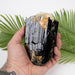 Black Tourmaline 1355 g / 2.9+ lbs 130x86mm + Hyalite Opal - InnerVision Crystals