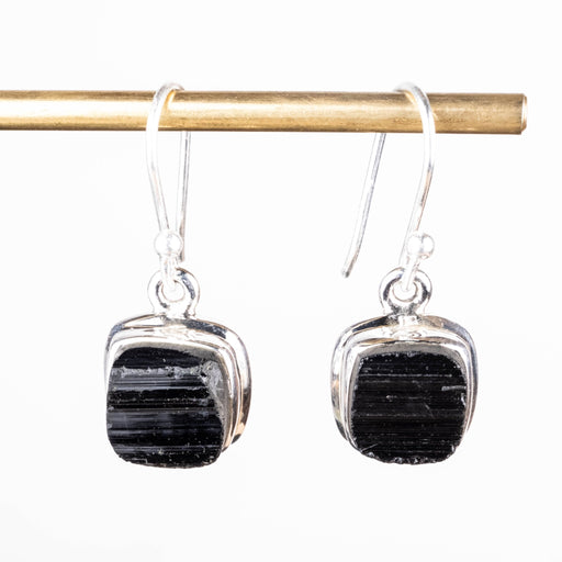 Black Tourmaline Earrings 8x8mm - InnerVision Crystals