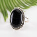 Black Tourmaline Ring 18x12mm Size 7 - InnerVision Crystals