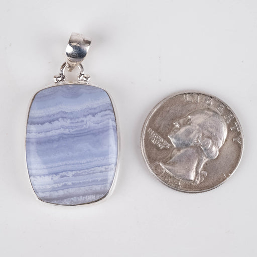 Blue Lace Agate Pendant 8.78 g 41x22mm - InnerVision Crystals