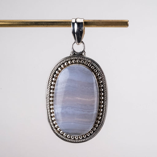 Blue Lace Agate Pendant 9.36 g 47x23mm - InnerVision Crystals