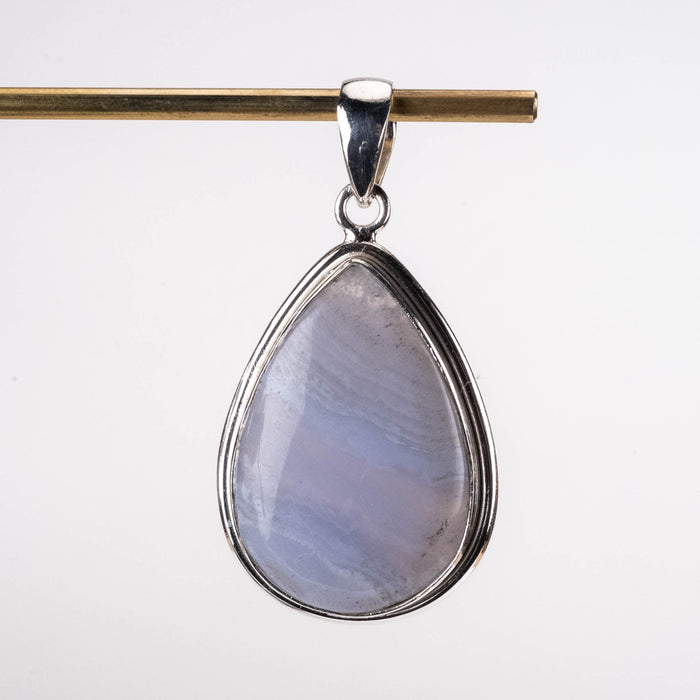 Blue Lace Agate Pendant 9.92 g 47x24mm - InnerVision Crystals