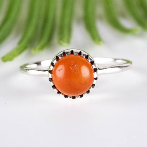 Carnelian Ring 7mm Size 7 - InnerVision Crystals