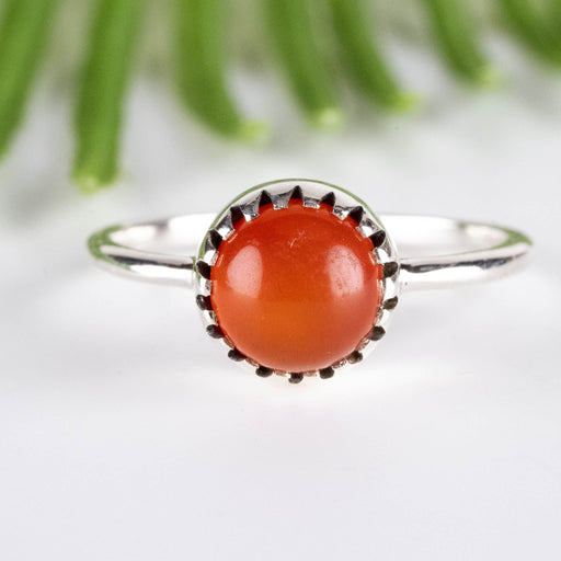 Carnelian Ring 7mm Size 7 - InnerVision Crystals
